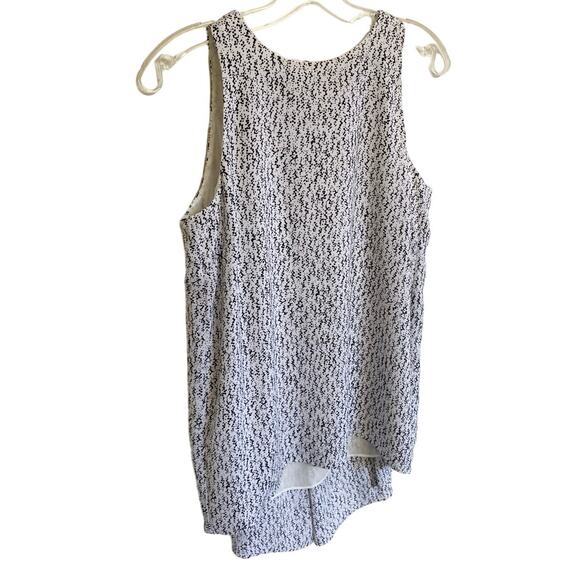 Vince Camuto White Black Scattered Dot Swing Hi-Lo Sleeveless Tank Top XS - Picture 4 of 11